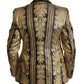 Dolce & Gabbana Black Gold Jacquard Single Breasted Blazer