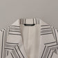 Dolce & Gabbana White Stripes Cotton Single Breasted Blazer