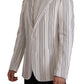 Dolce & Gabbana White Stripes Cotton Single Breasted Blazer