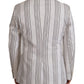 Dolce & Gabbana White Stripes Cotton Single Breasted Blazer