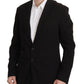 Dolce & Gabbana Black Wool Single Breasted Coat Blazer