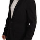 Dolce & Gabbana Black Wool Single Breasted Coat Blazer