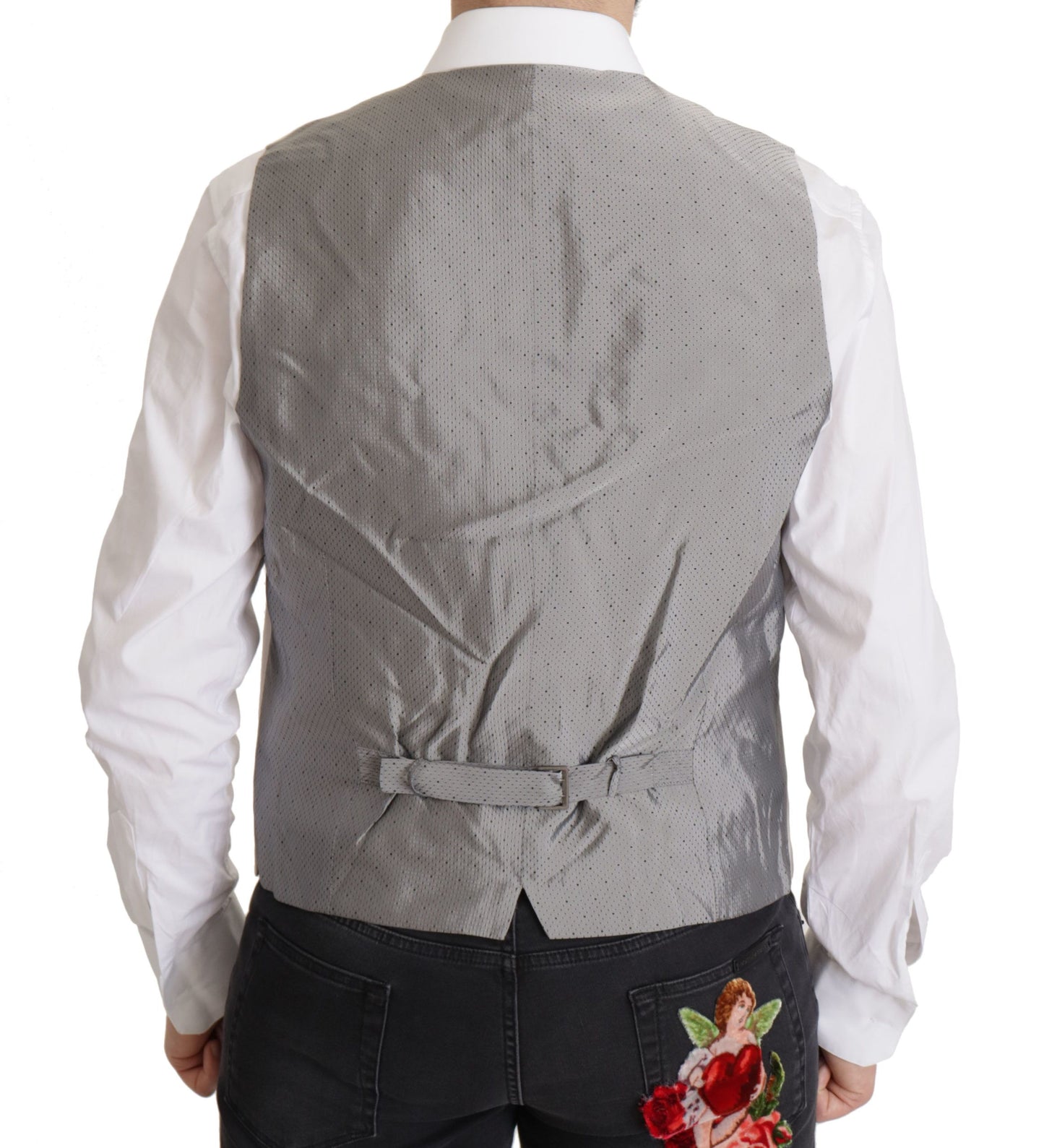 Dolce & Gabbana Gray Silk Single Breasted 2 Pc Blazer