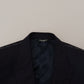 Dolce & Gabbana Black Wool Single Breasted Coat Blazer