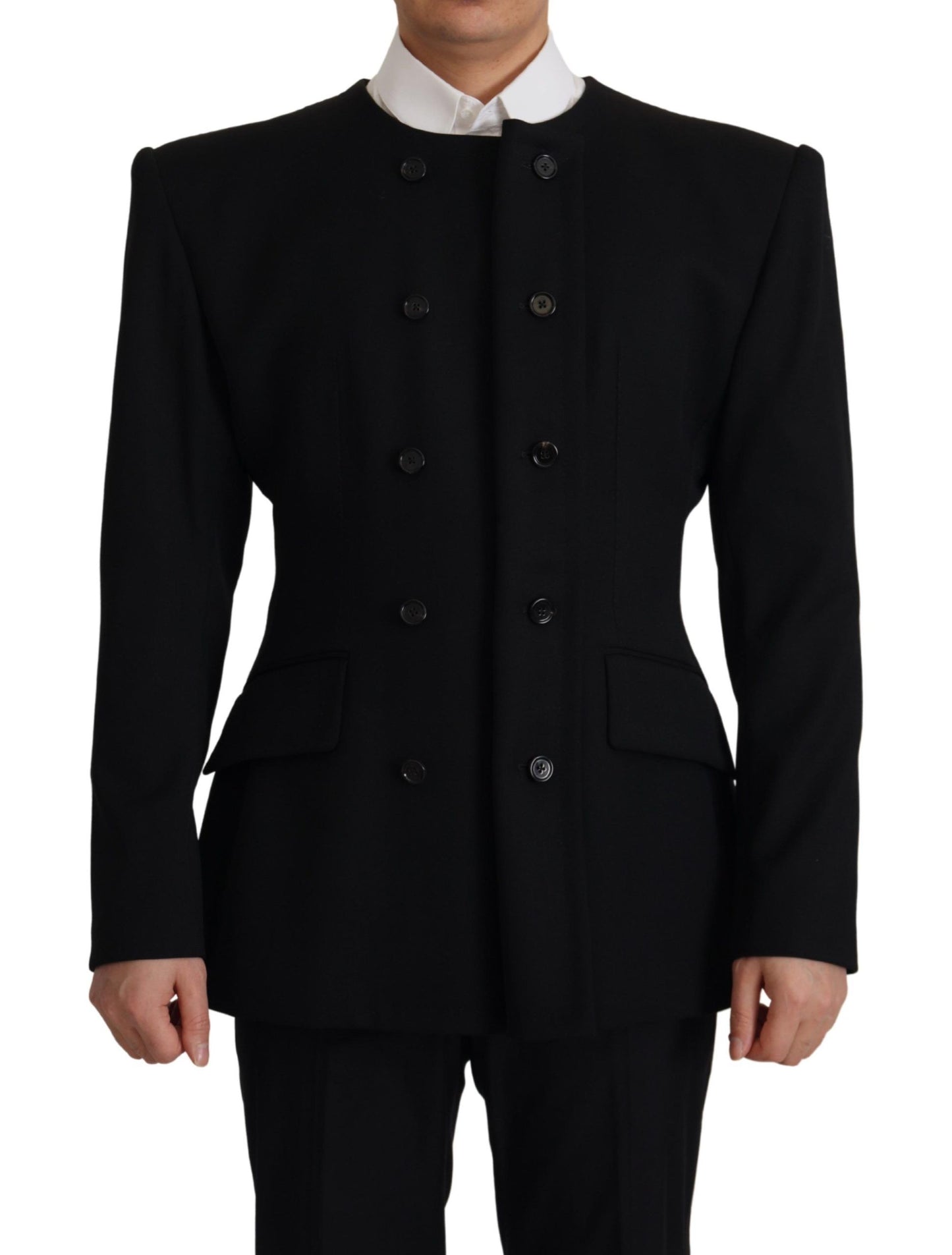 Dolce & Gabbana Black Wool Double Breasted Blazer Jacket