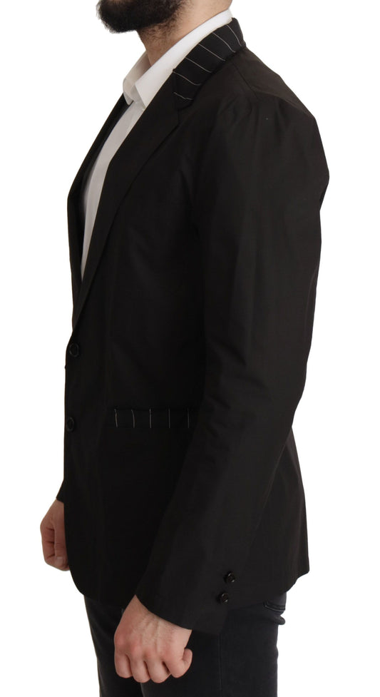 Dolce & Gabbana Black Cotton Single Breasted Blazer Jacket