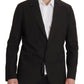 Dolce & Gabbana Black Cotton Single Breasted Blazer Jacket