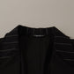 Dolce & Gabbana Black Cotton Single Breasted Blazer Jacket