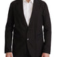 Dolce & Gabbana Black Cotton Single Breasted Blazer Jacket