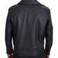 Dolce & Gabbana Black Leather Biker Coat Zipper Jacket