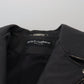 Dolce & Gabbana Black Leather Biker Coat Zipper Jacket