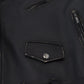 Dolce & Gabbana Black Leather Biker Coat Zipper Jacket