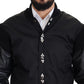 Dolce & Gabbana Black Crystals Button Bomber Jacket