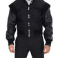 Dolce & Gabbana Black Crystals Button Bomber Jacket