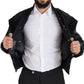 Dolce & Gabbana Black Crystals Button Bomber Jacket