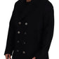 Dolce & Gabbana Black Wool Trench Overcoat Jacket