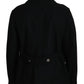 Dolce & Gabbana Black Wool Trench Overcoat Jacket