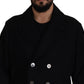 Dolce & Gabbana Black Wool Trench Overcoat Jacket