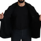 Dolce & Gabbana Black Wool Trench Overcoat Jacket