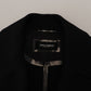 Dolce & Gabbana Black Wool Trench Overcoat Jacket