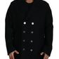 Dolce & Gabbana Black Wool Trench Overcoat Jacket