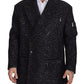 Dolce & Gabbana Black Wool Double Breasted Coat Men Jacket