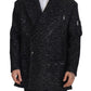 Dolce & Gabbana Black Wool Double Breasted Coat Men Jacket