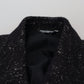 Dolce & Gabbana Black Wool Double Breasted Coat Men Jacket