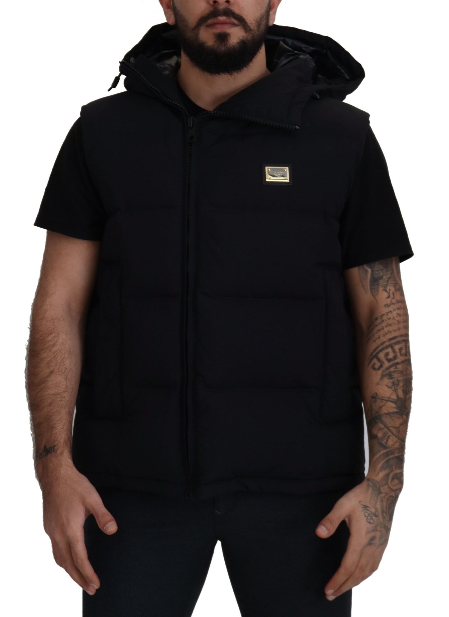 Dolce & Gabbana Black Hooded Short Sleeves Jacket