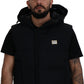 Dolce & Gabbana Black Hooded Short Sleeves Jacket