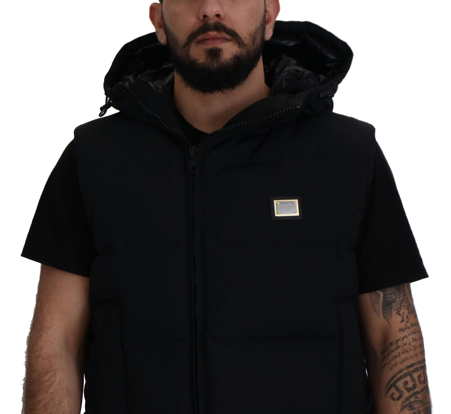 Dolce & Gabbana Black Hooded Short Sleeves Jacket