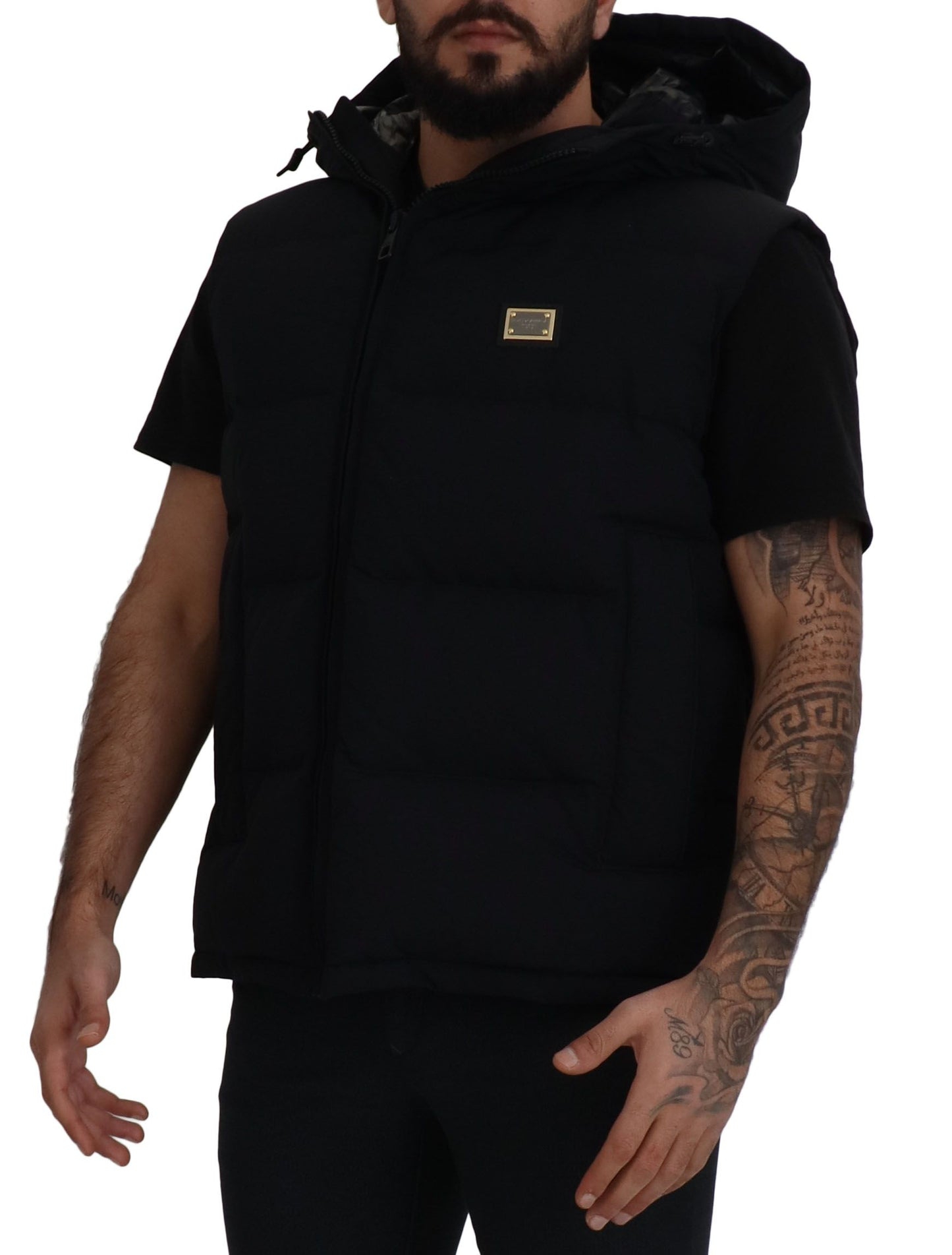 Dolce & Gabbana Black Hooded Short Sleeves Jacket