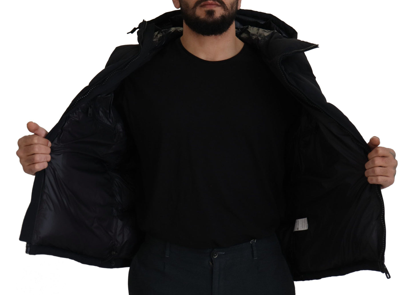 Dolce & Gabbana Black Hooded Short Sleeves Jacket