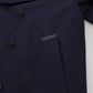 Dolce & Gabbana Blue Hooded Double Breasted Coat Jacket