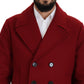 Dolce & Gabbana Red Wool Double Breasted Coat Jacket