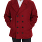 Dolce & Gabbana Red Wool Double Breasted Coat Jacket