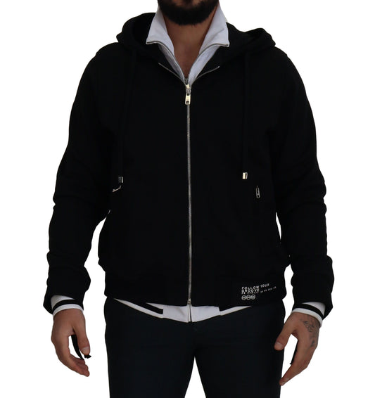 Dolce & Gabbana Black Hooded Bomber Jacket