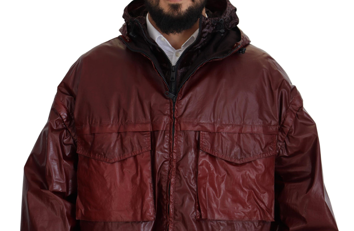 Dolce & Gabbana Bordeaux Cotton Hooded Full Zip Jacket