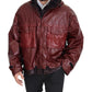 Dolce & Gabbana Bordeaux Cotton Hooded Full Zip Jacket