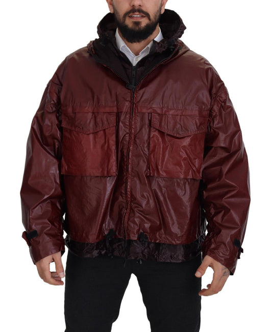 Dolce & Gabbana Bordeaux Cotton Hooded Full Zip Jacket