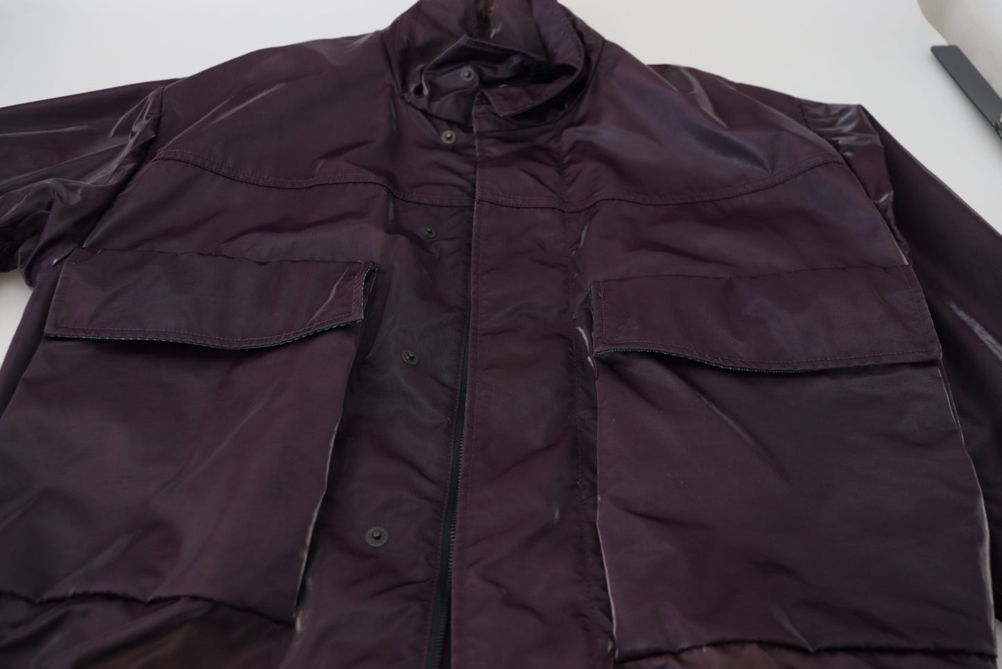 Dolce & Gabbana Purple Collared Biker Jacket