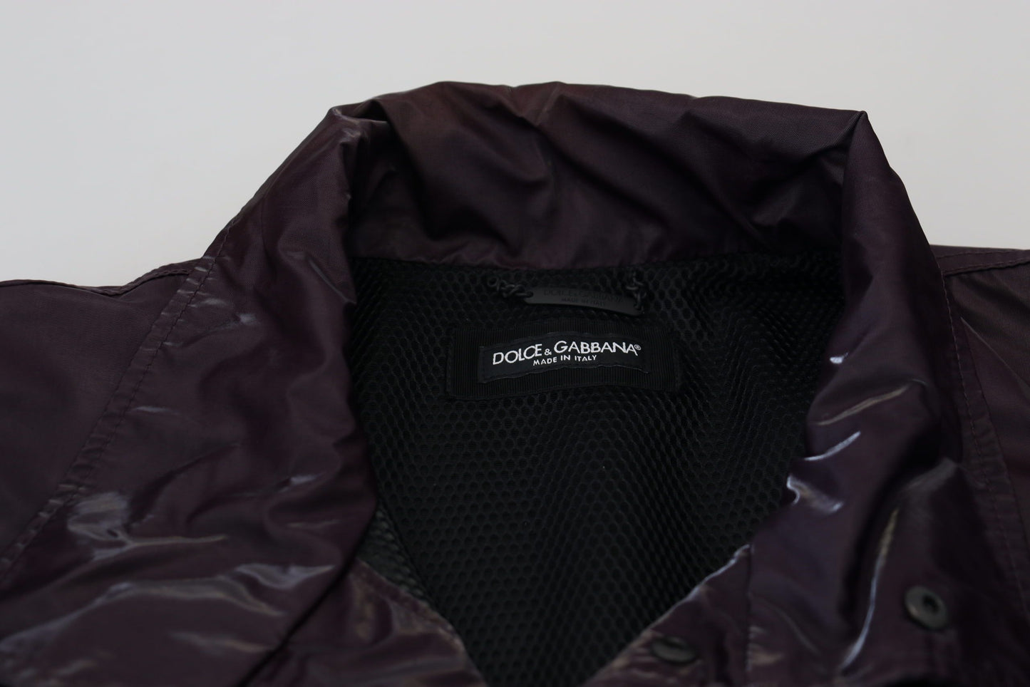 Dolce & Gabbana Purple Collared Biker Jacket