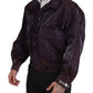 Dolce & Gabbana Purple Collared Biker Jacket