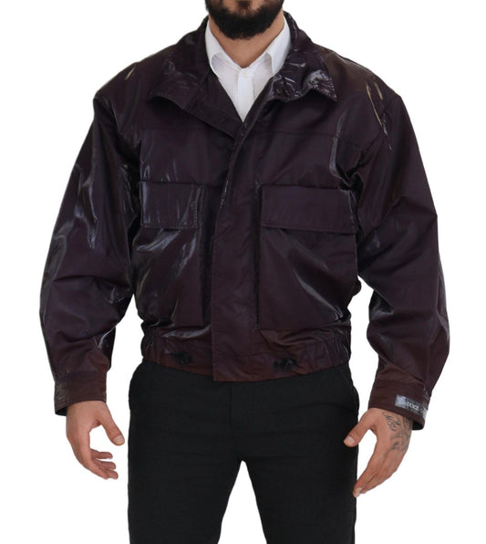 Dolce & Gabbana Purple Collared Biker Jacket