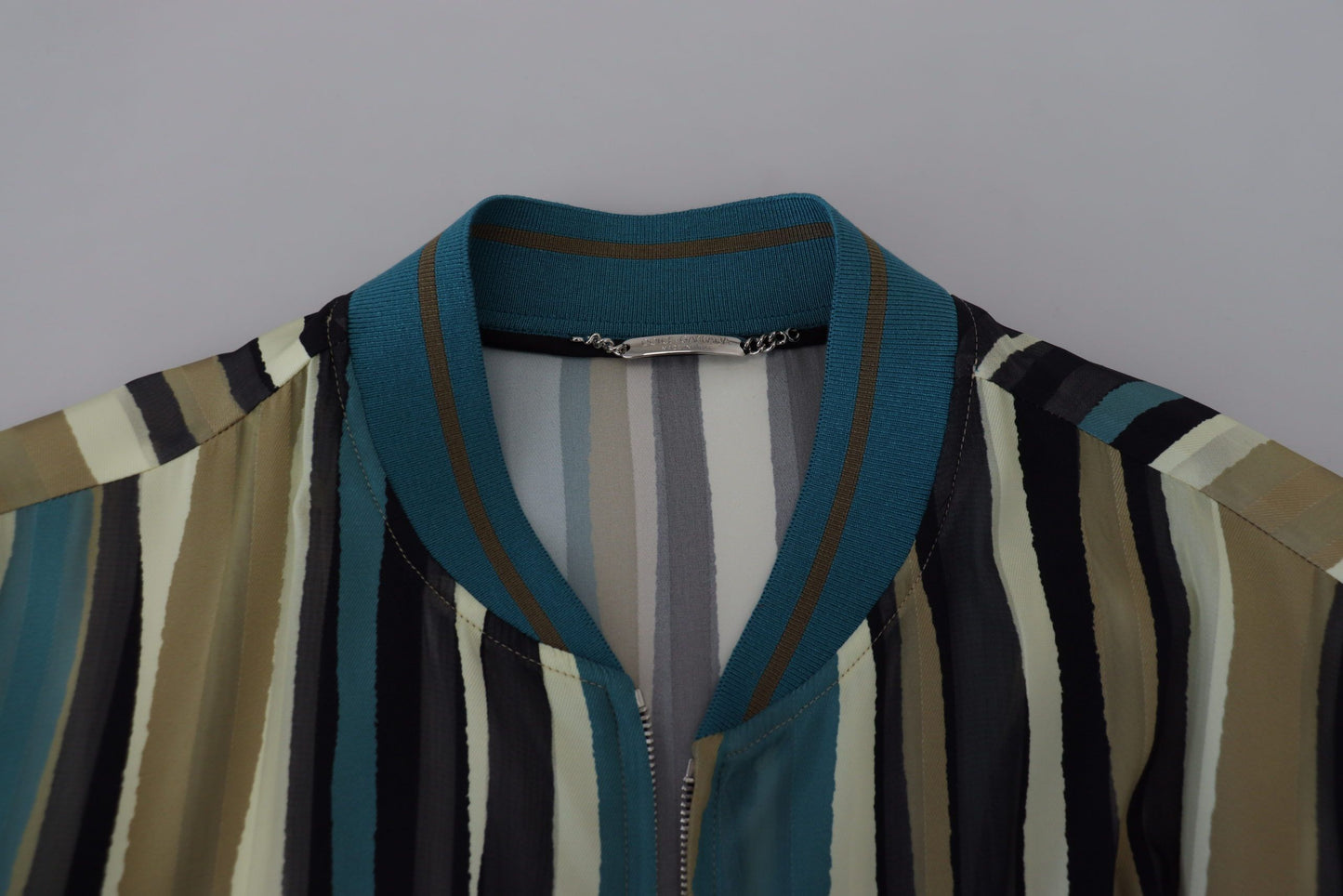 Dolce & Gabbana Multicolor Viscose Stripes Full Zip Jacket