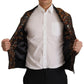 Dolce & Gabbana Brown Feather Full Zip Blouson Jacket