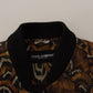 Dolce & Gabbana Brown Feather Full Zip Blouson Jacket