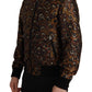 Dolce & Gabbana Brown Feather Full Zip Blouson Jacket