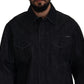 Dolce & Gabbana Black Cotton Full Button Denim Jacket