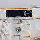 Cavalli White Cotton Blend Slim Fit Jeans